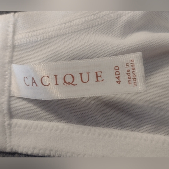 CACIQUE,White Bra Size 44DD Lightly lined Full Coverage Bra W/Lace Overlay, NWOT - Picture 3 of 3